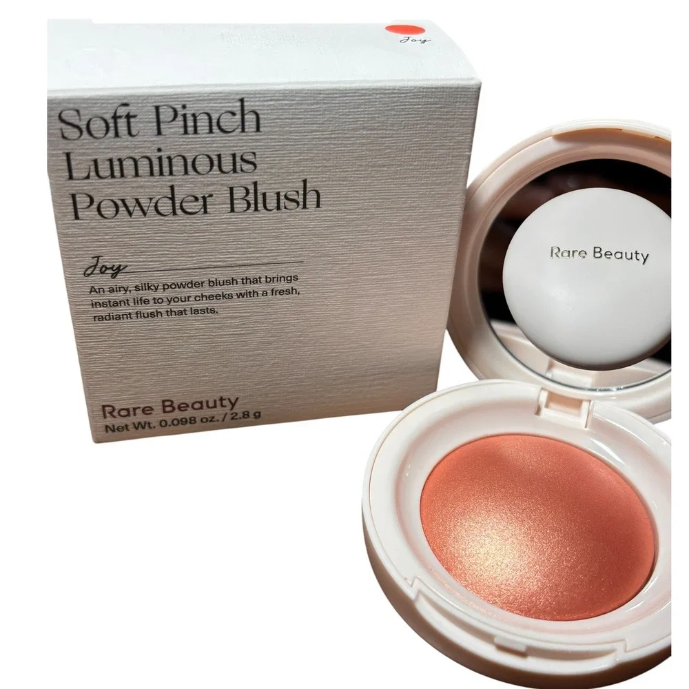 Rare Beauty Soft Pinch Luminous Powder Blush Joy Peach Pink Shimmer New in Box